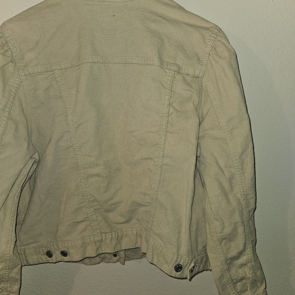 Gap Womens Beige Puff Sleeve Button Up Corduroy Jacket Size X-Large - Picture 8 of 11